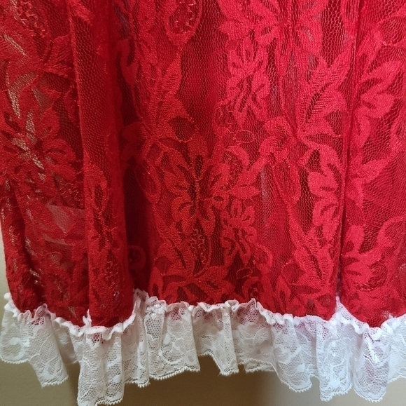 Avidlove small Santa Red dress lingerie no belt Mrs Claus babydoll red white - Picture 16 of 16